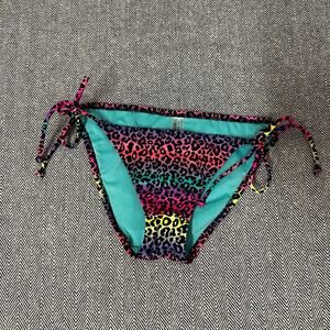 VICTORIA'S SECRET - Rainbow Ombre Cheetah Side Tie Bikini Bottoms